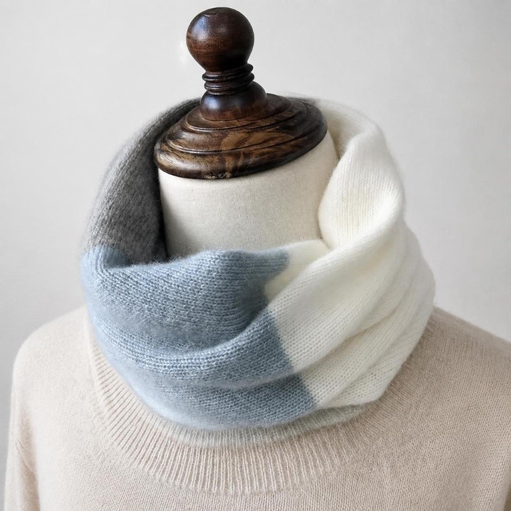 Infinity Scarf Knit - وشاح إنفينيتي ناعم بألوان متداخلة، مقاوم