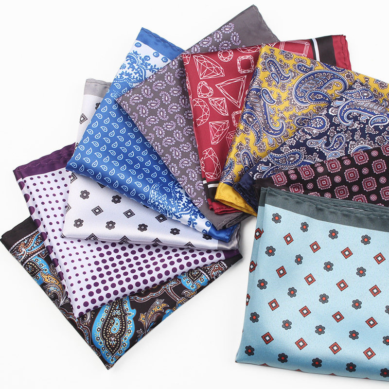 Pocket Square Set - الرجال منديل ل بيزلي الحرير الاصطناعي