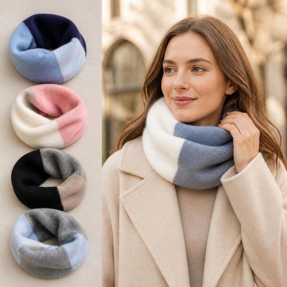 Infinity Scarf Knit - وشاح إنفينيتي ملون بتصميم مرن، مصنوع