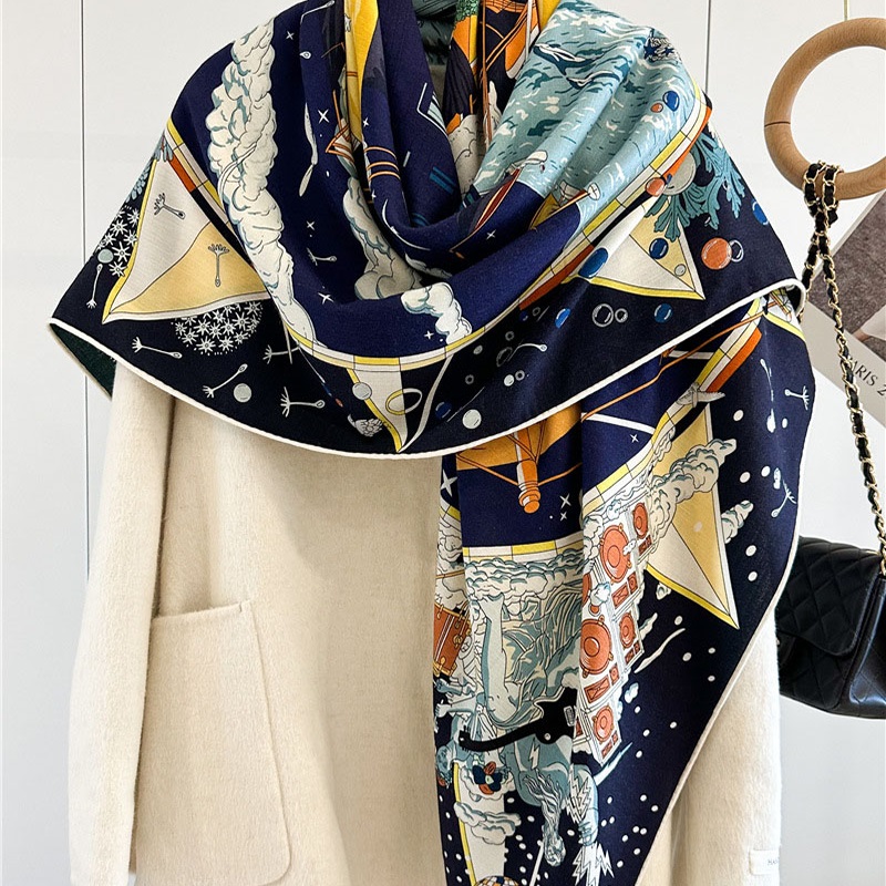 Woven Scarf Blanket - وشاح بطانية فاخر للنساء ، شال