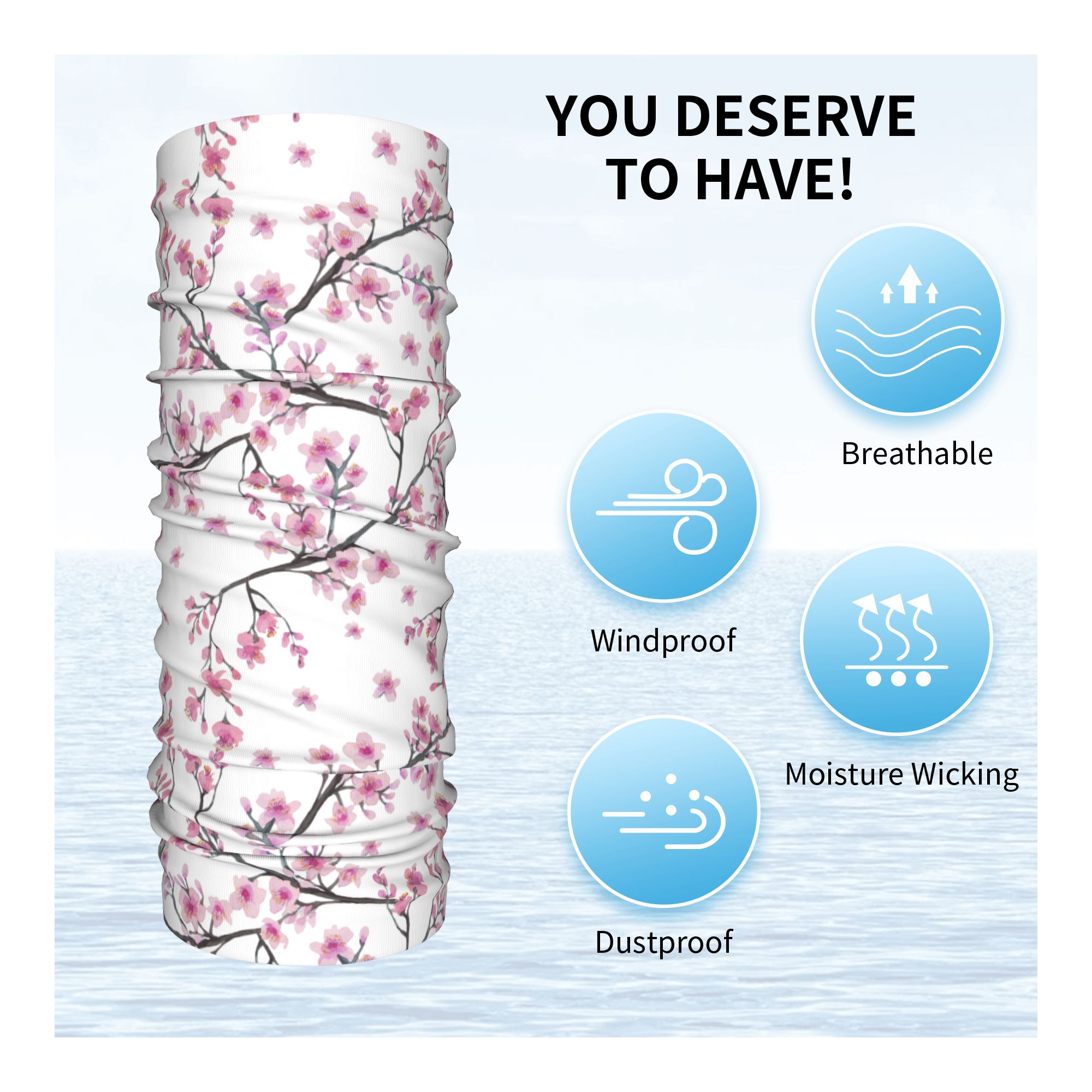وشاح رقبة ياباني بتصميم أزهار  - مراجعة Neck Warmer Tube وسعره
