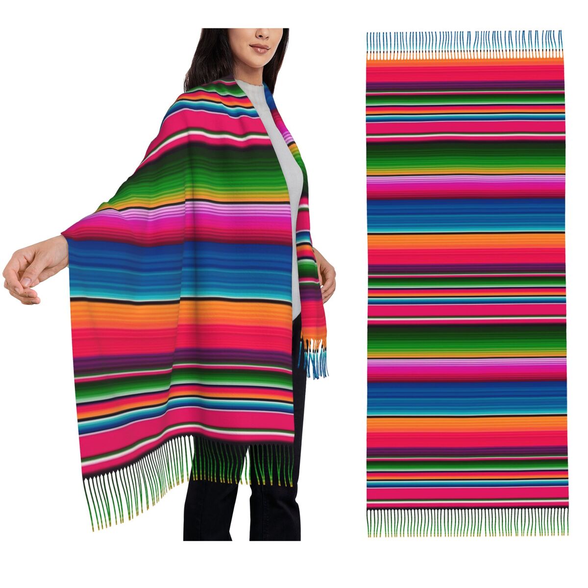 المكسيكي بطانية مخطط فييستا Se - مراجعة Woven Scarf Blanket وسعره