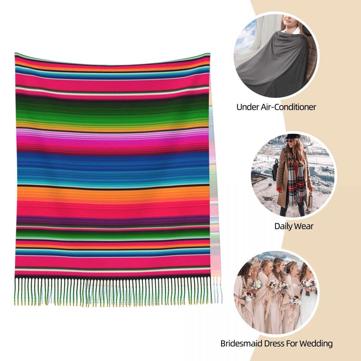 المكسيكي بطانية مخطط فييستا Se - مراجعة Woven Scarf Blanket وسعره